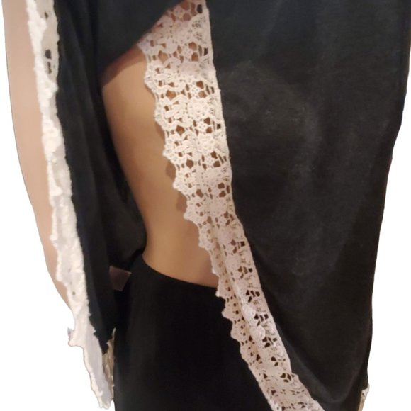 Stony Apparel Sz S Rayon Blend Gray Soft Crossover Back Tank with Lace Edging - Picture 4 of 9